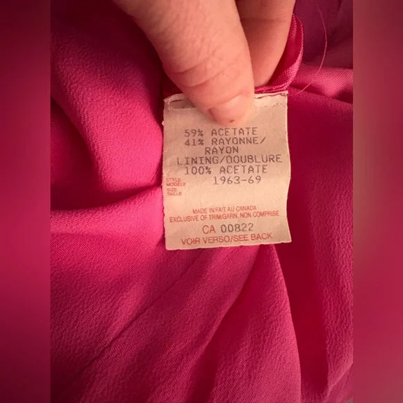 VINTAGE Pink Rhapsody Off-Shoulder Dress - Picture 14 of 15